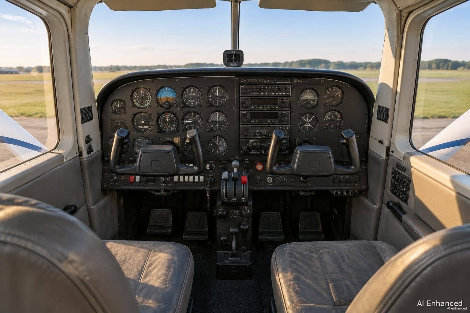 Illustration of a Cessna 152 aircraft: cockpit.