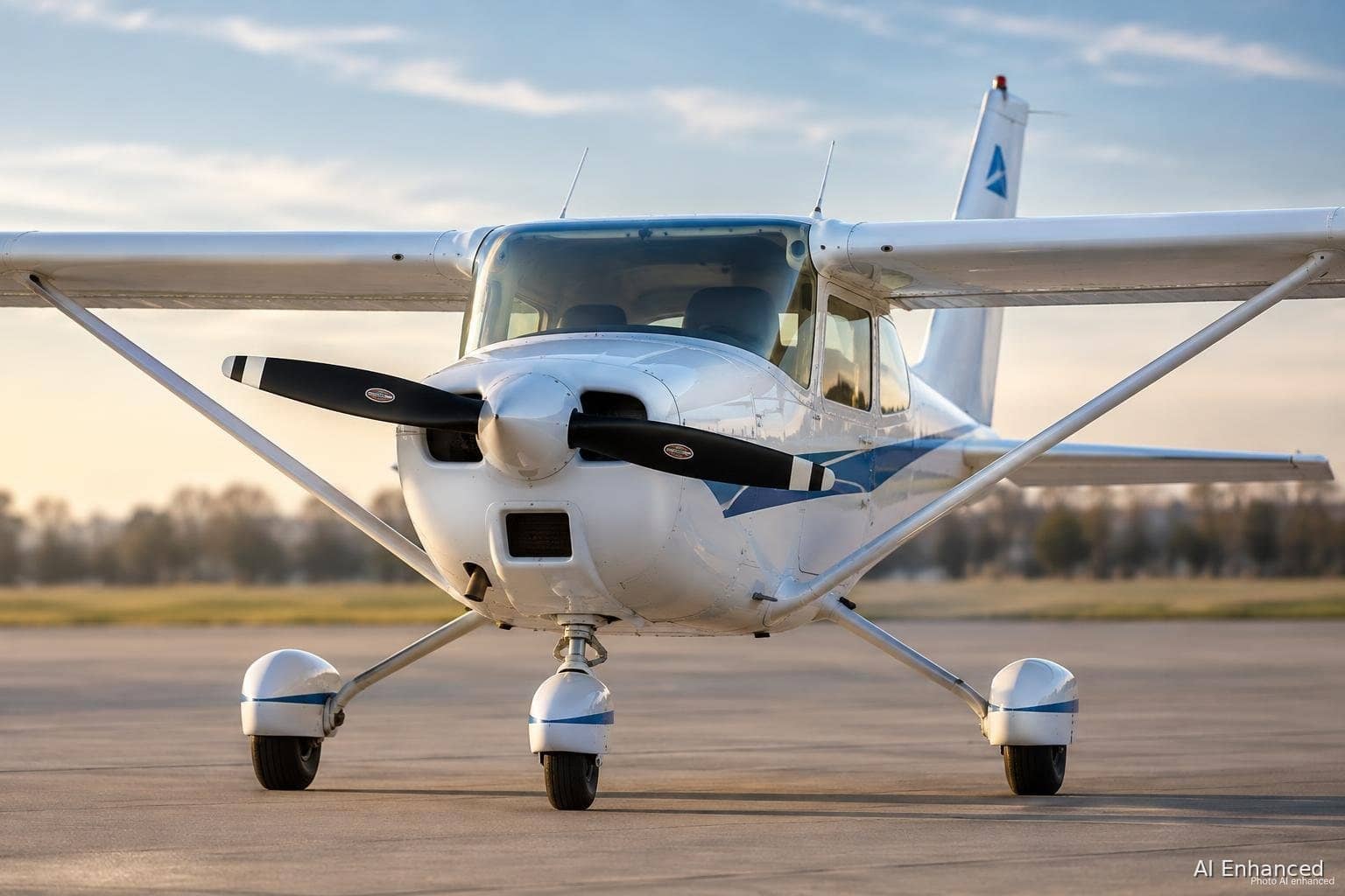 Illustration of a Cessna 152 aircraft: front hero.