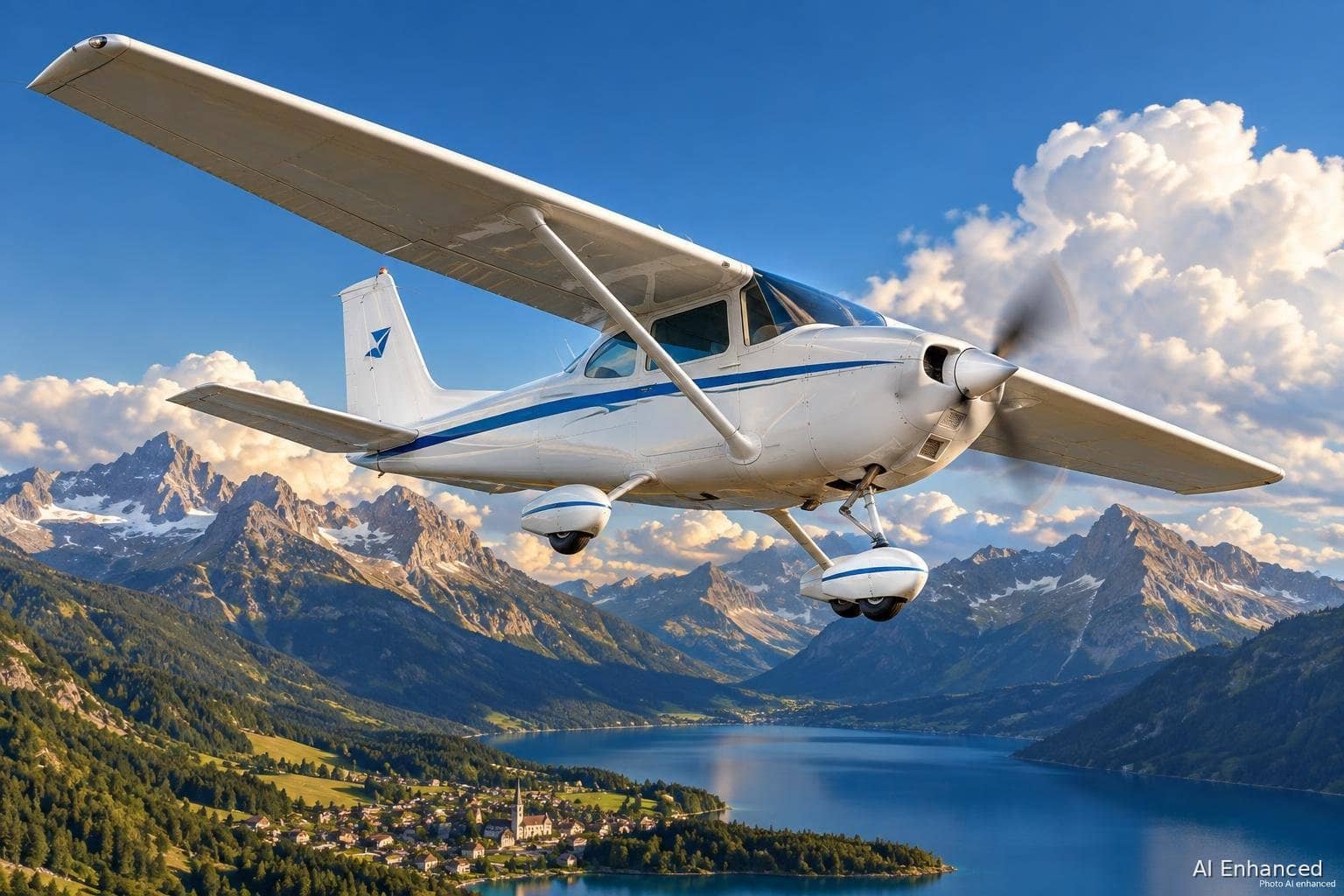 Illustration of a Cessna 152 aircraft: side profile.