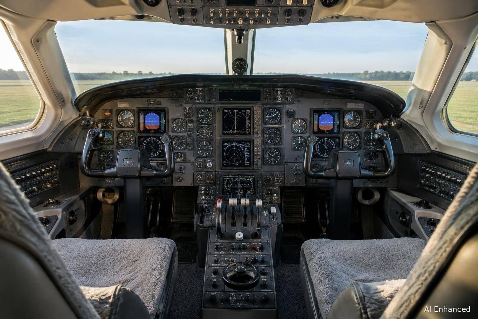 Illustration of a Hawker 800XP aircraft: cockpit.