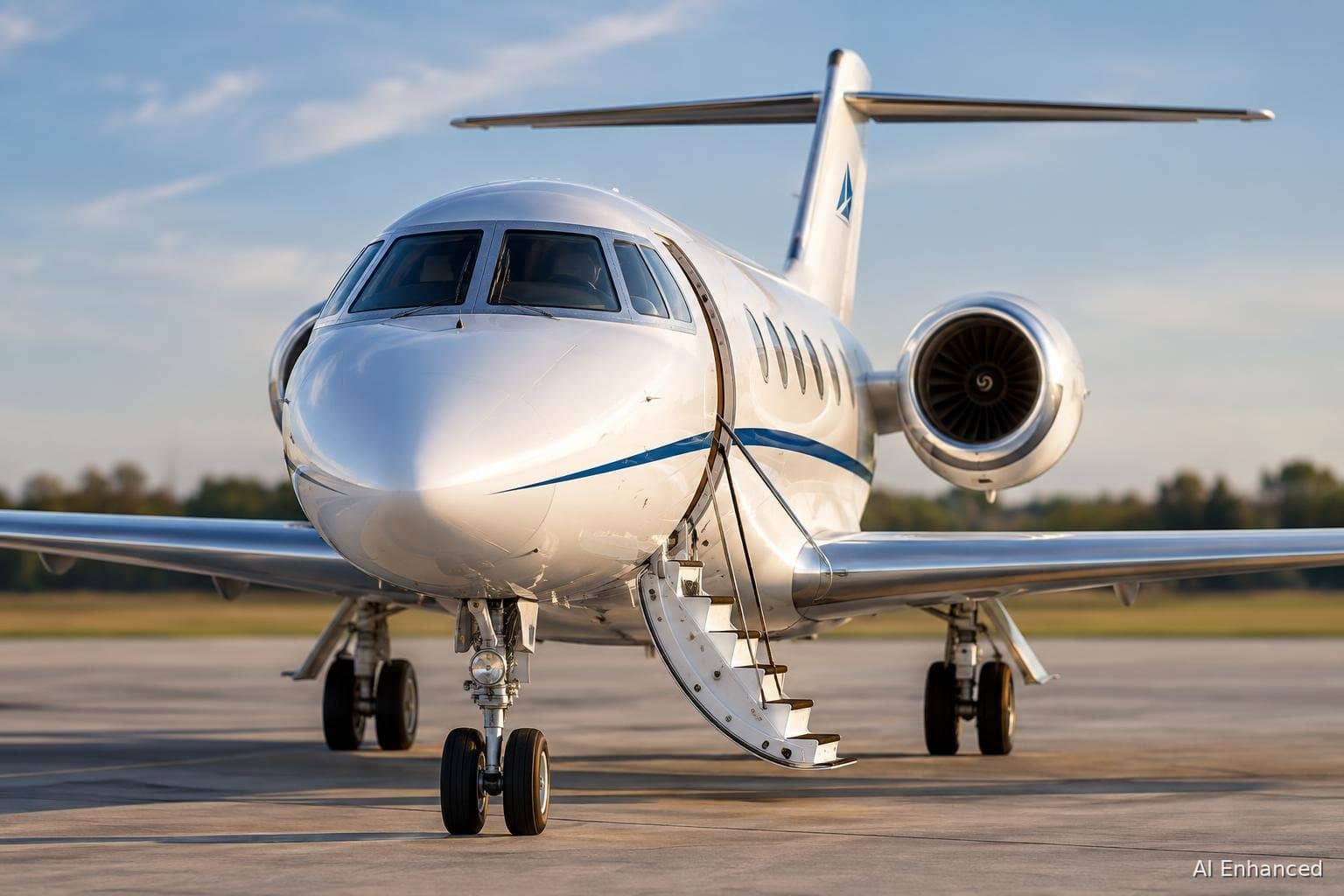Illustration of a Hawker 800XP aircraft: front hero.