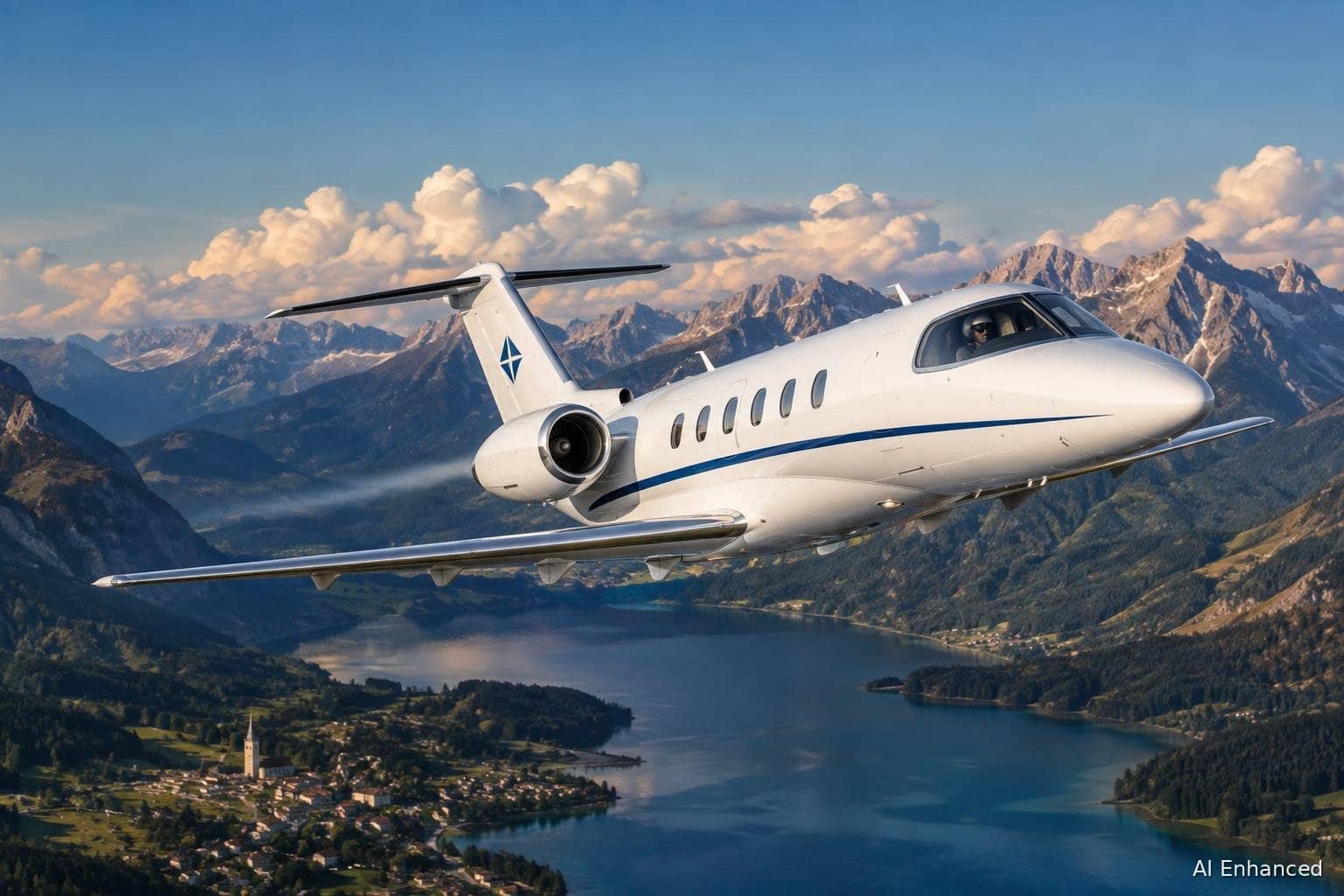 Illustration of a Hawker 800XP aircraft: side profile.