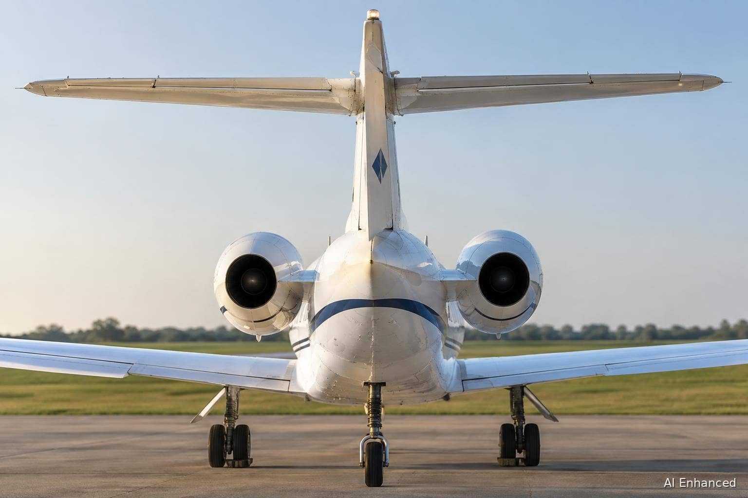 Illustration of a Hawker 800XP aircraft: tail survey.