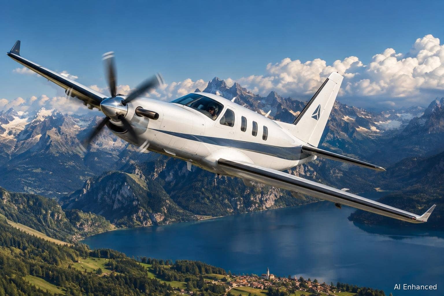 Illustration of a Daher TBM 940 aircraft: side profile.