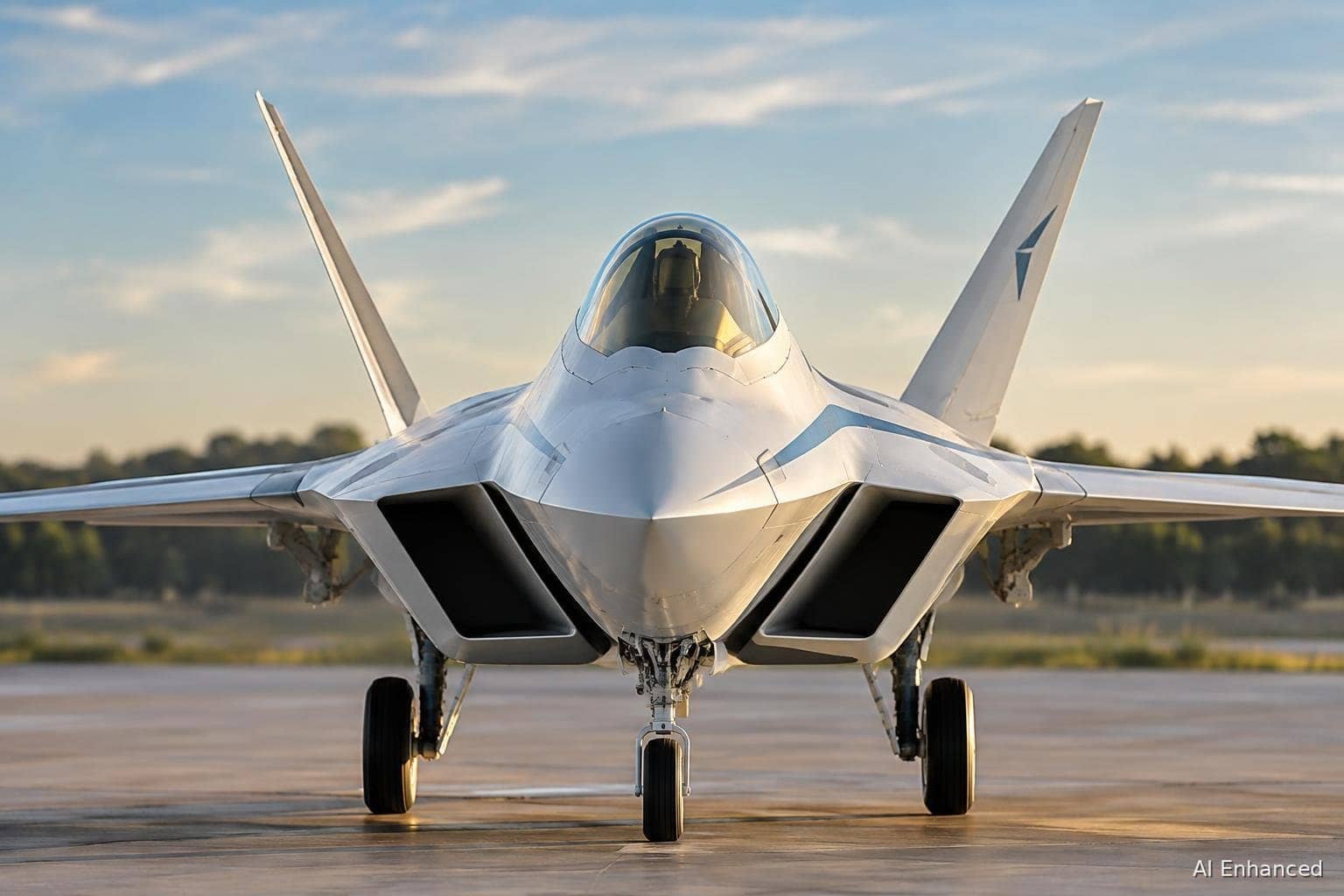 Illustration of a F-22A Raptor aircraft: front hero.