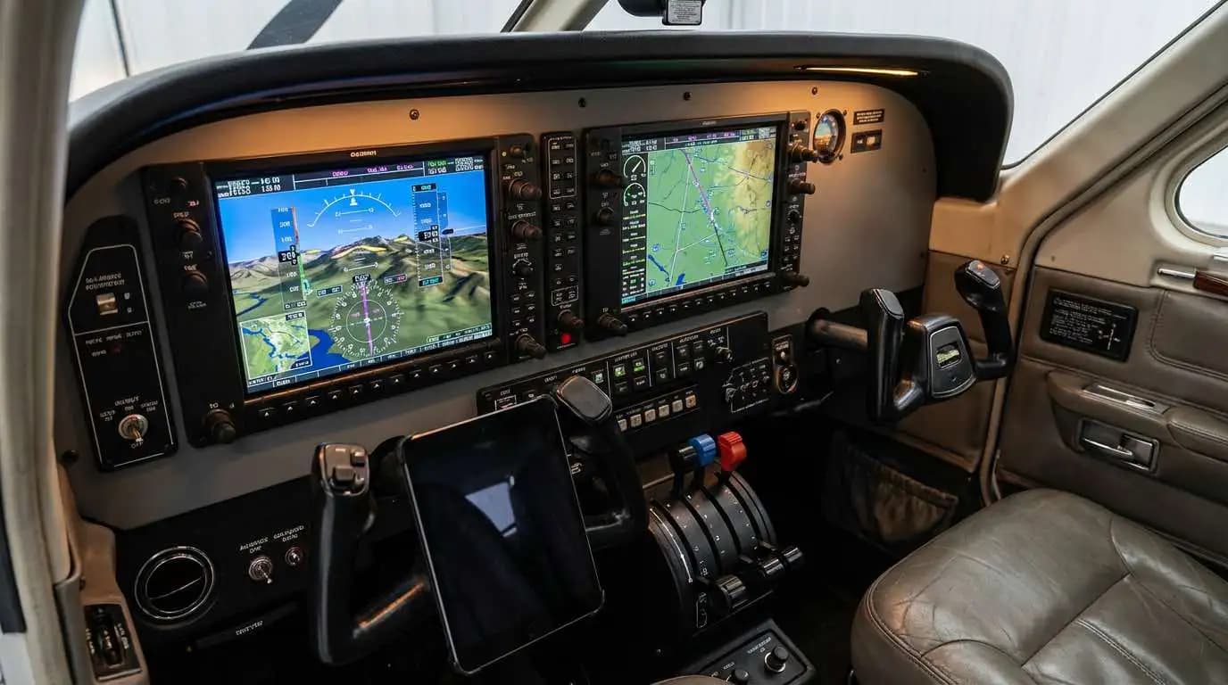 Cessna Grand Caravan EX cockpit showing dual Garmin G1000 NXi displays and GFC 700 autopilot controls