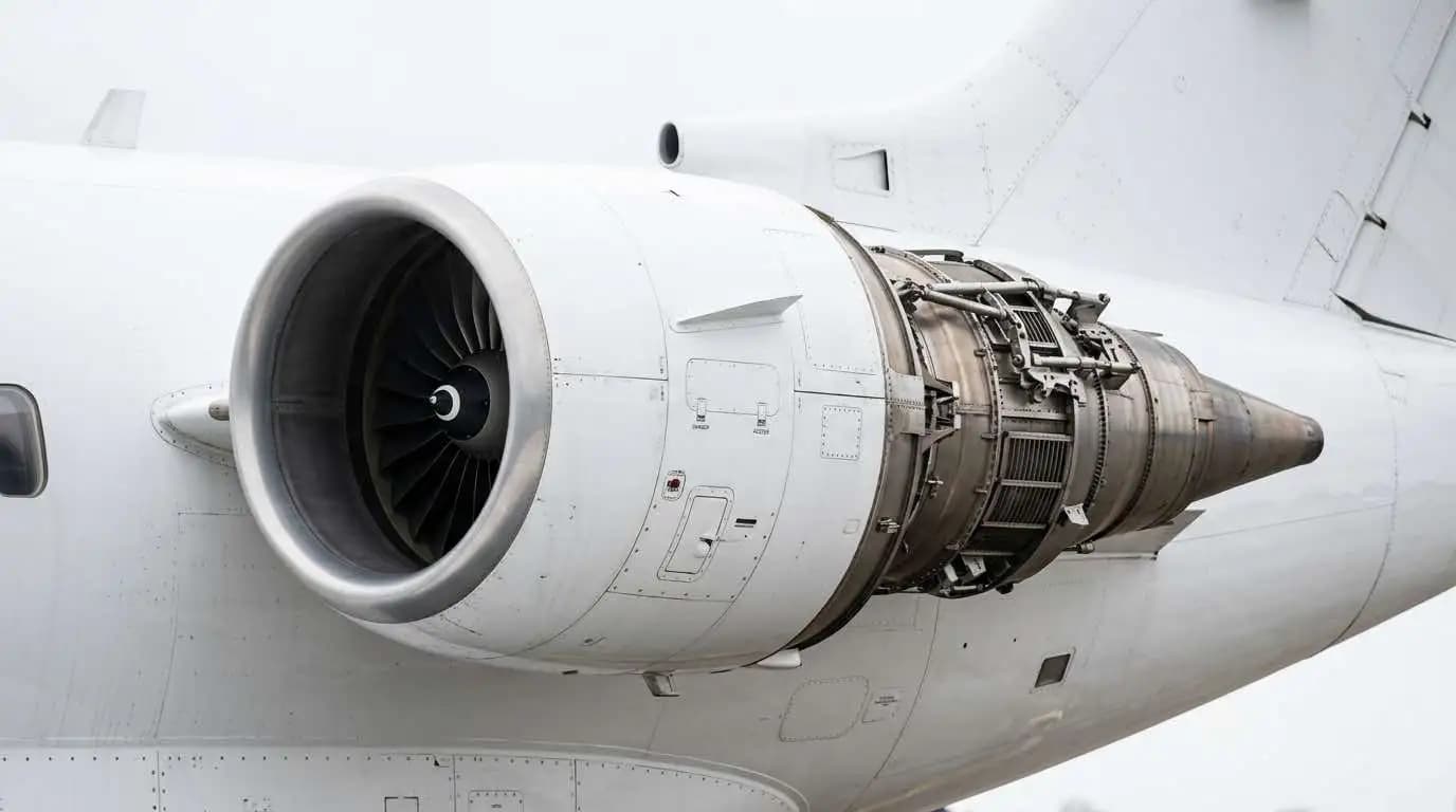 Honeywell HTF7250G engine nacelle on Gulfstream G280 showing turbofan intake and thrust reverser