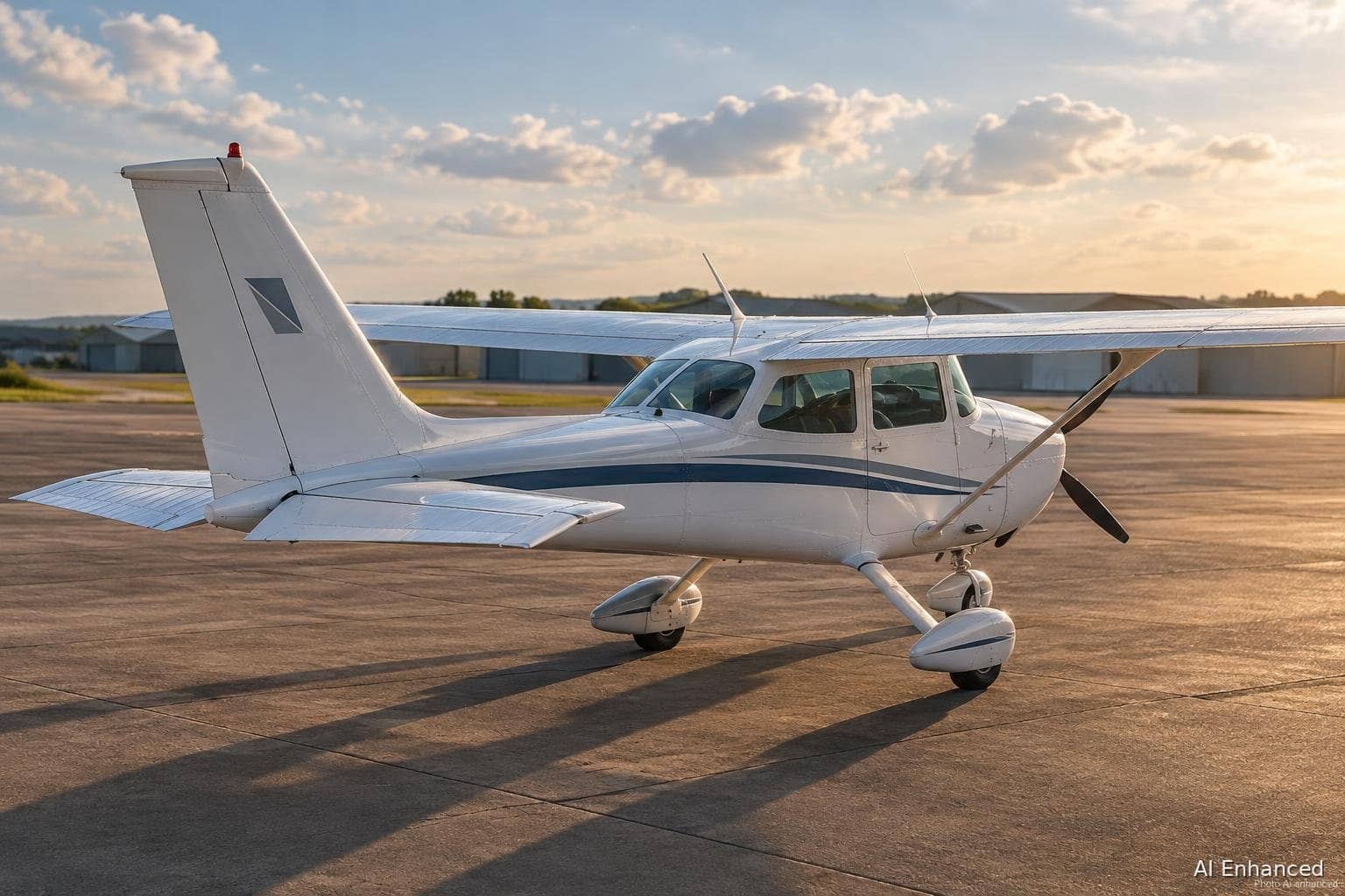 Illustration of a Cessna 152 aircraft: rear-left quarter.