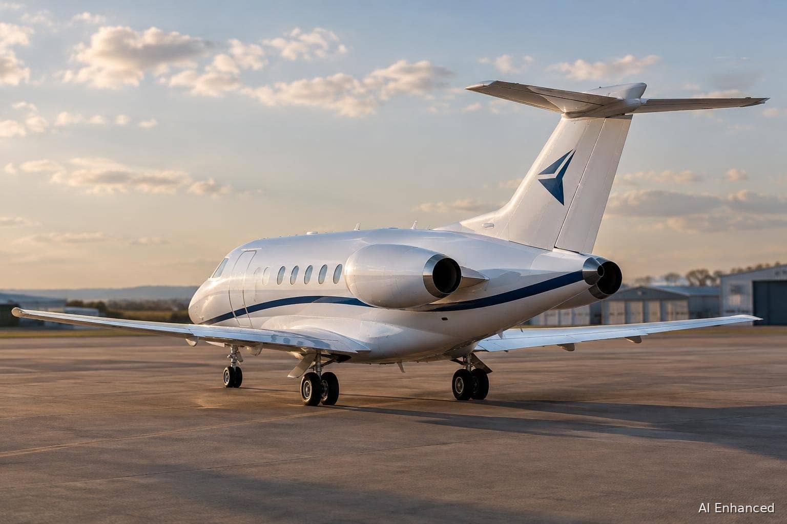 Illustration of a Hawker 800XP aircraft: rear-left quarter.