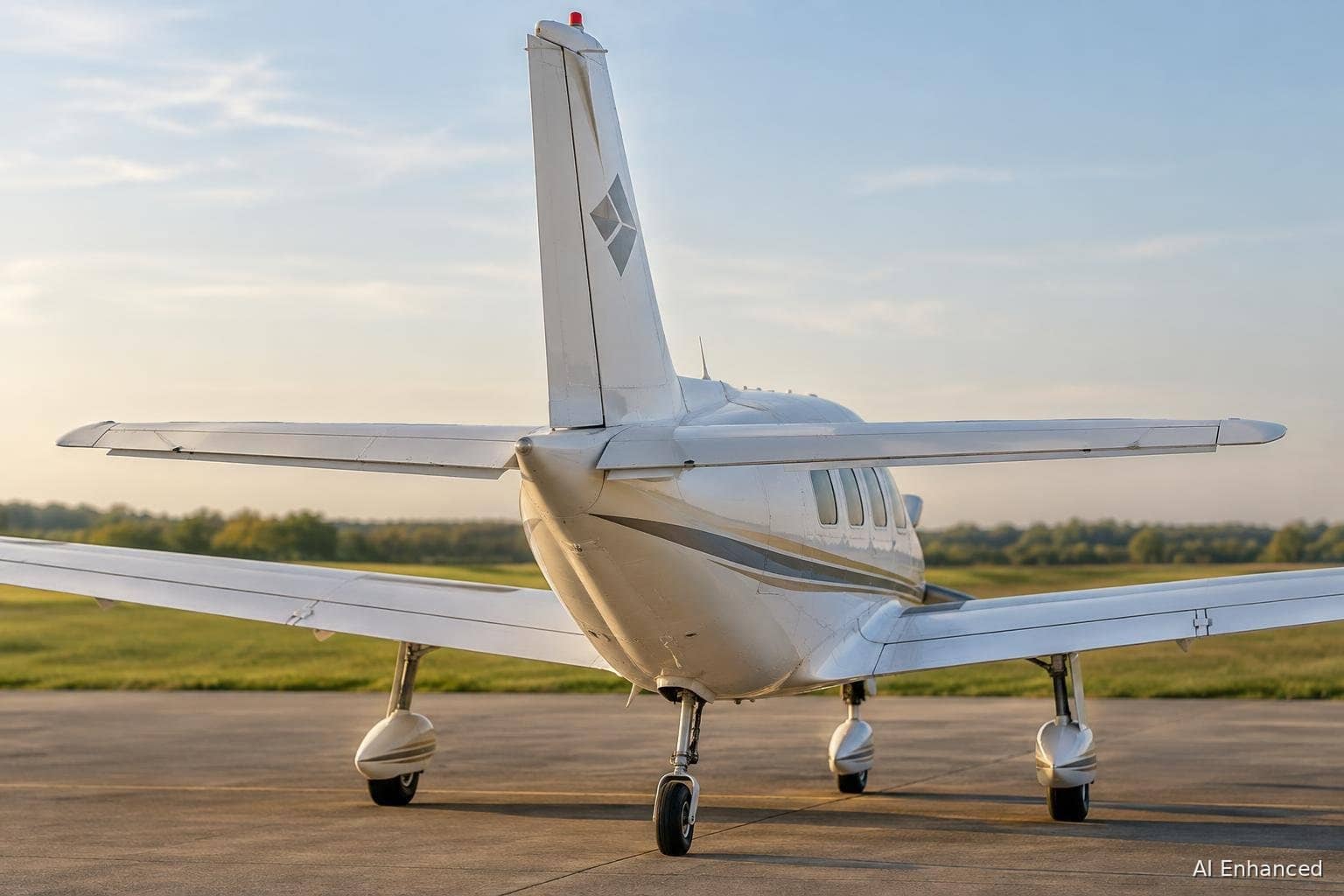 Illustration of a Piper M600 / M600 SLS aircraft: tail survey.