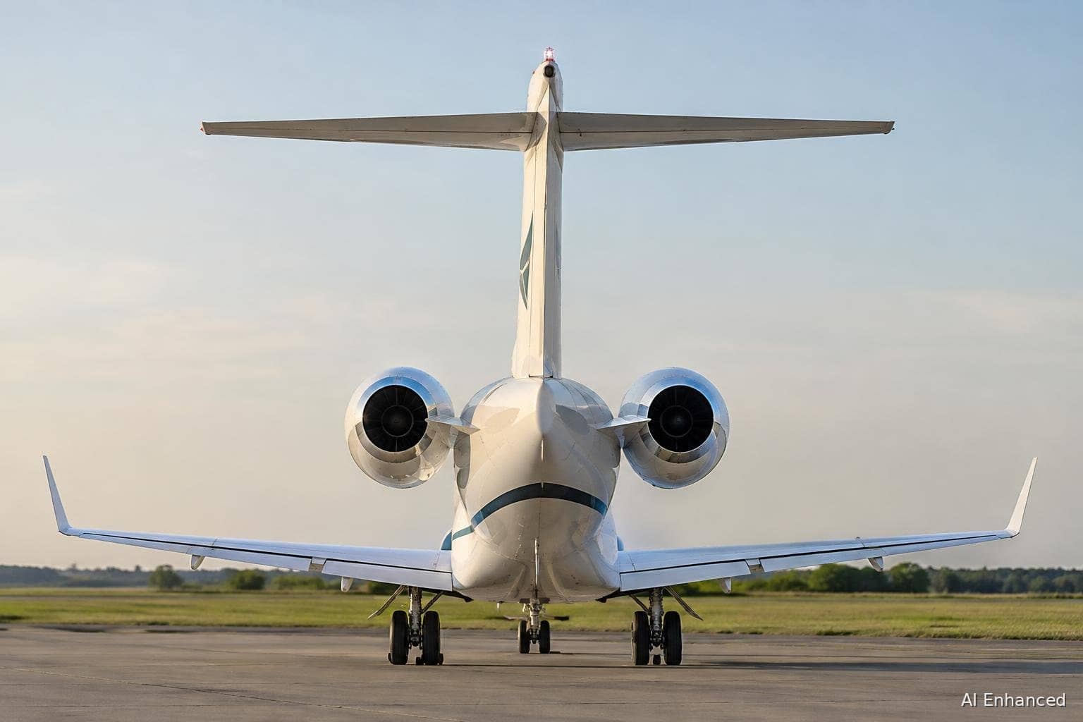 Illustration of a Bombardier Challenger 350 aircraft: tail survey.