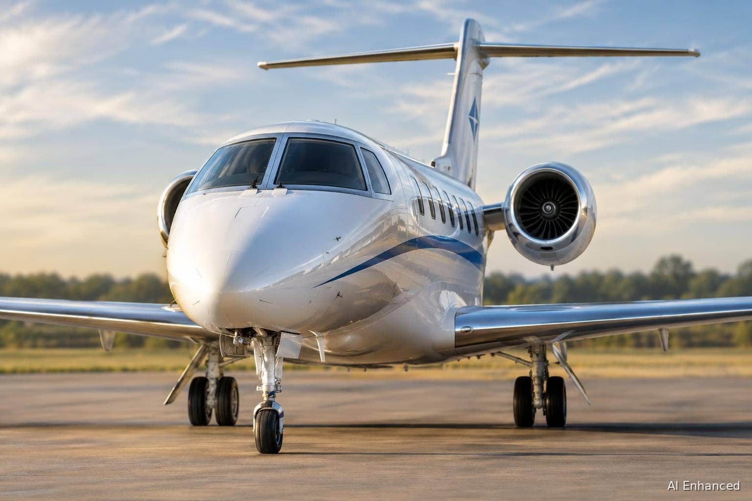 Illustration of a Embraer EMB-505 Phenom 300 aircraft: front hero.