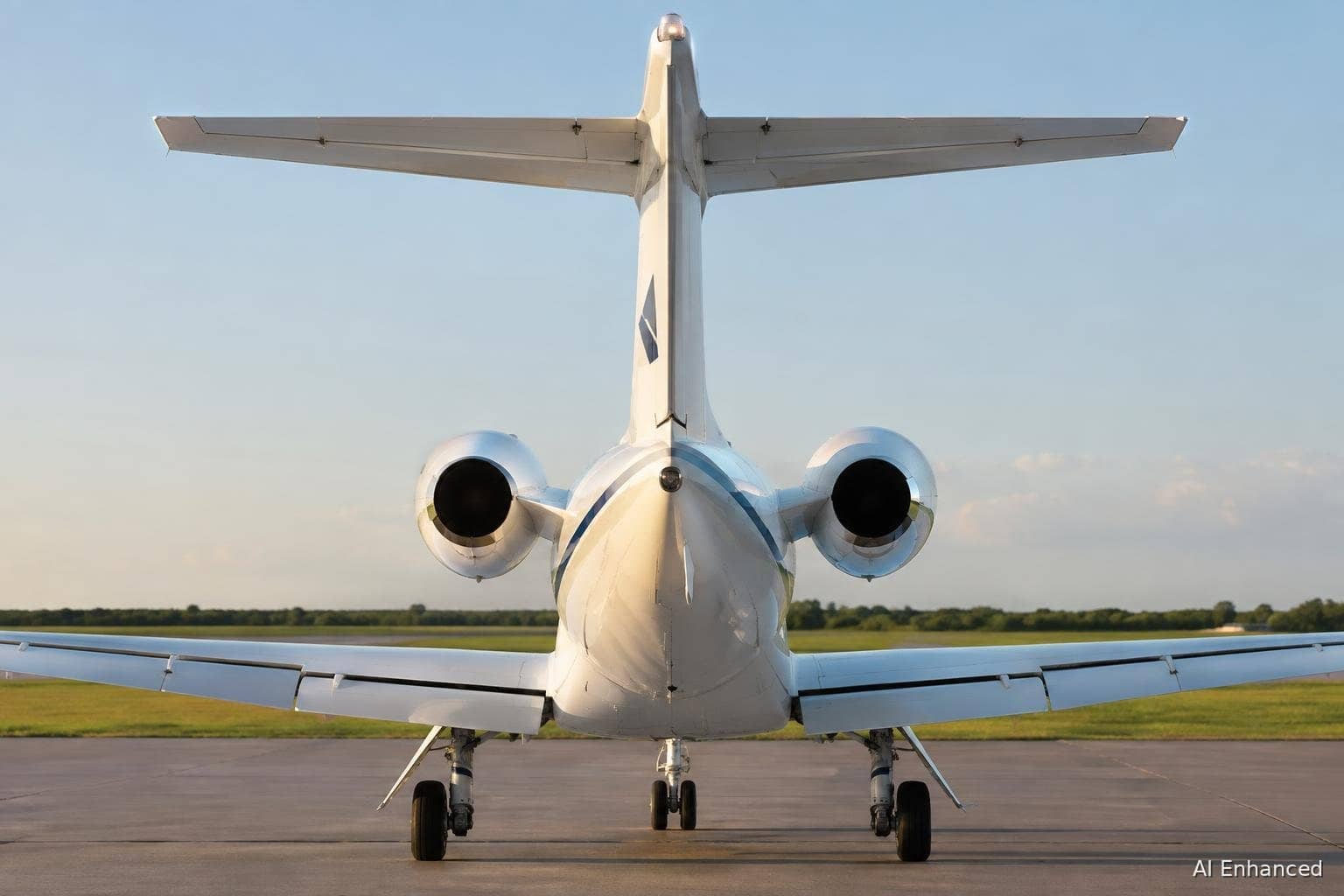 Illustration of a Embraer EMB-505 Phenom 300 aircraft: tail survey.