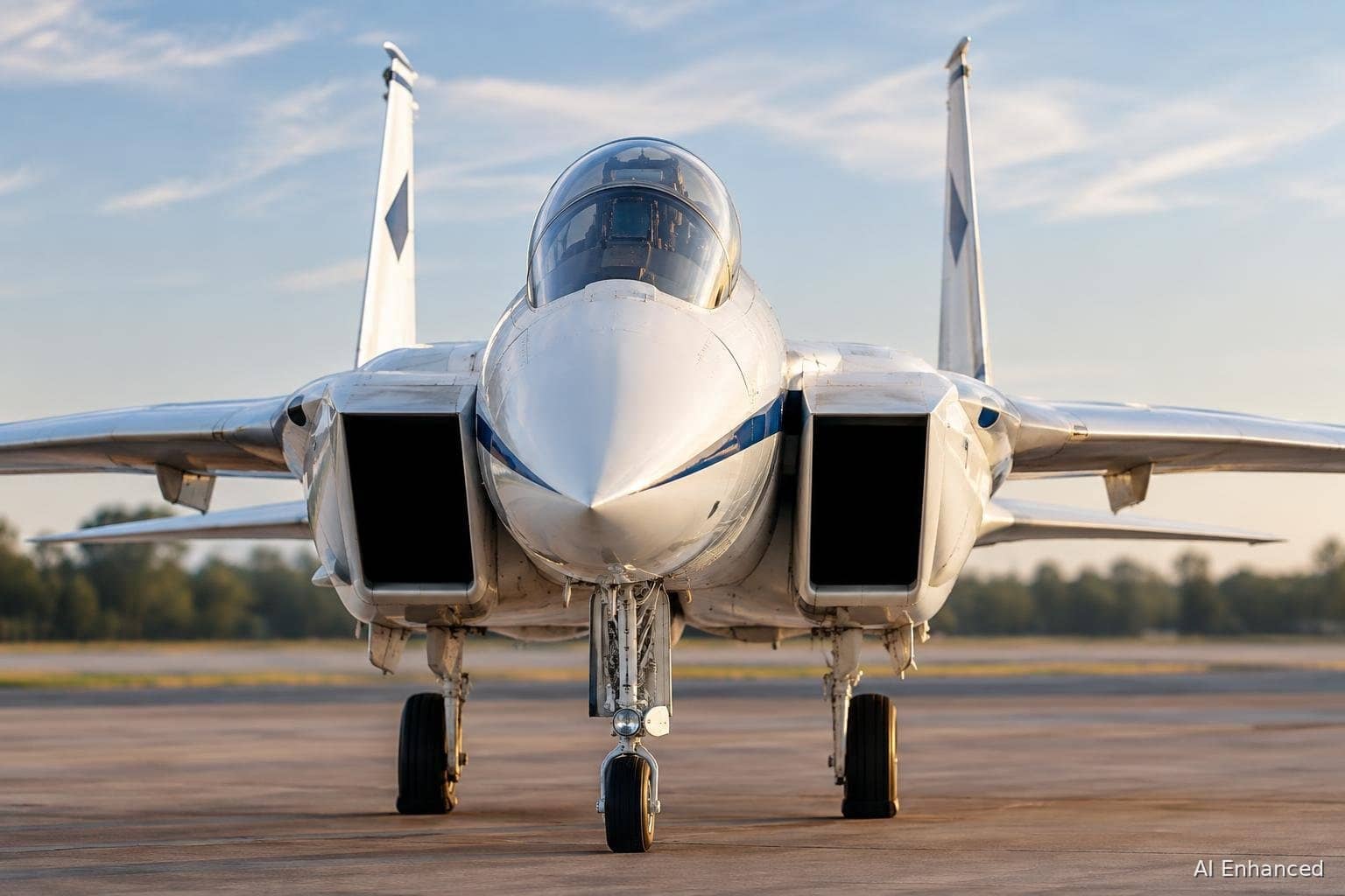 Illustration of a McDonnell Douglas F-15 Eagle aircraft: front hero.