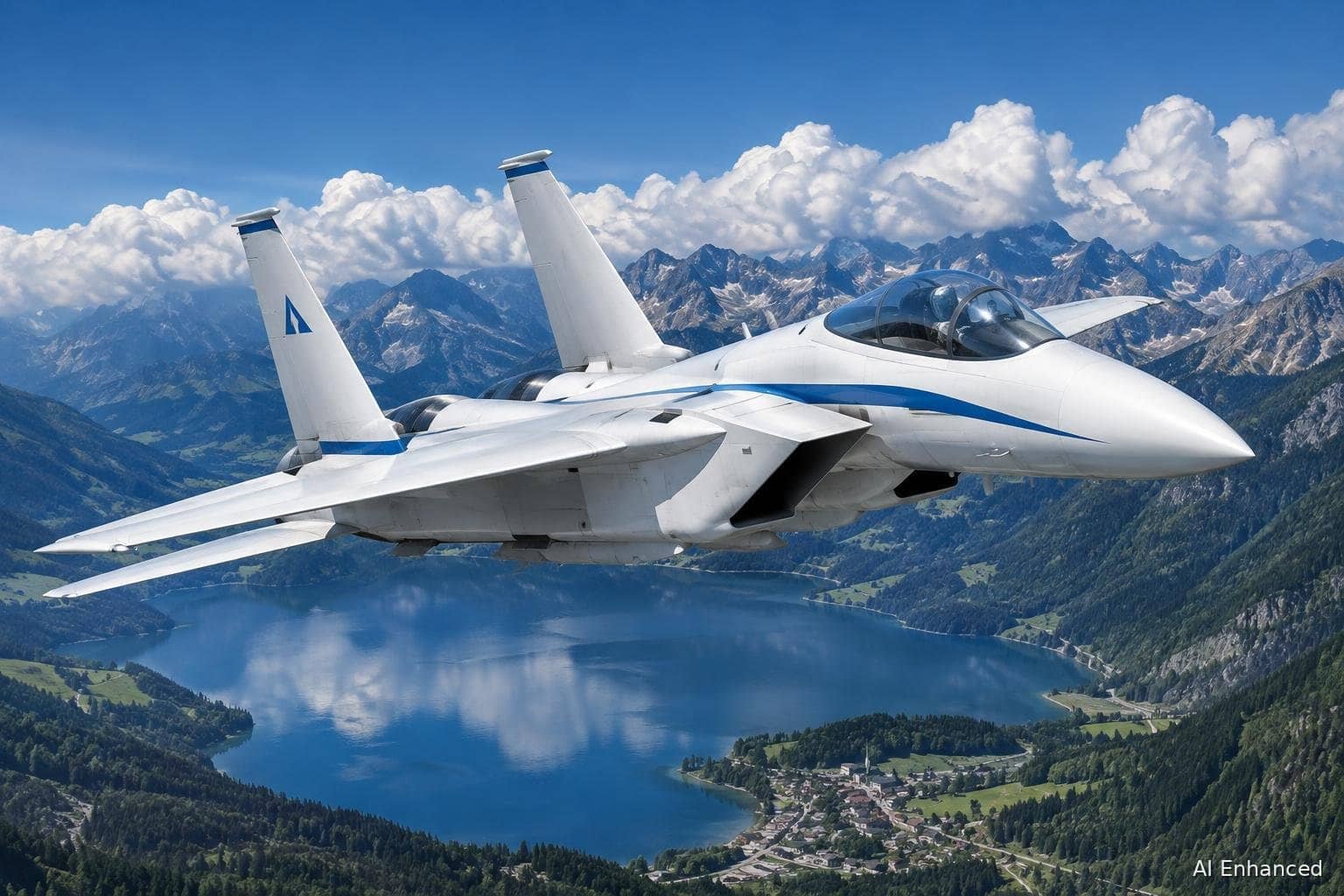 Illustration of a McDonnell Douglas F-15 Eagle aircraft: side profile.